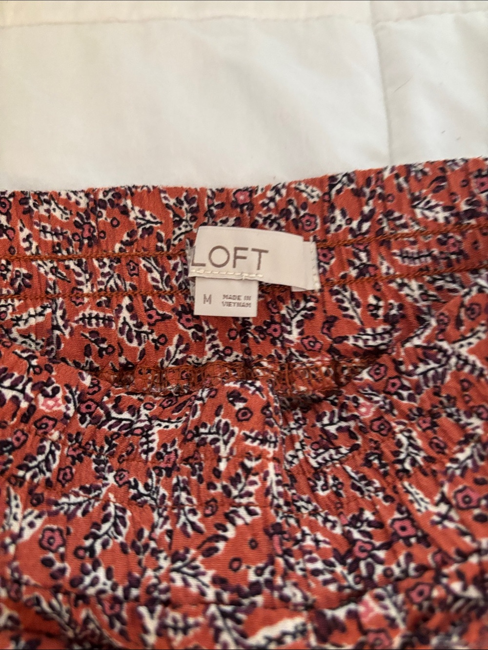 LOFT Rust Floral Ruffled Mini Skirt - Picture 2 of 7